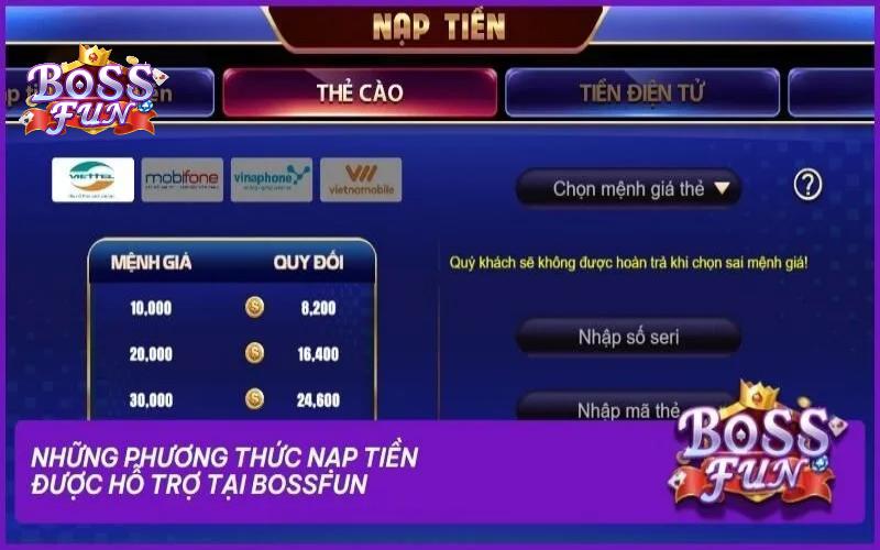 Hướng dẫn nạp tiền qua thẻ cào điện thoại